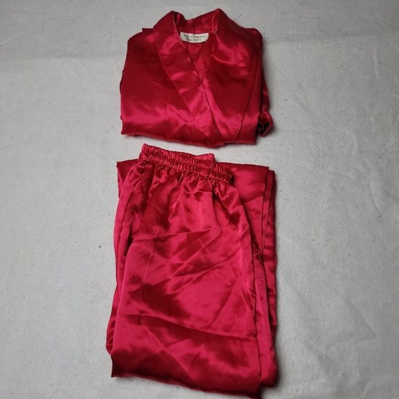 Victorias Secret Womens P Gold Label Satin Pajama Set Pink Top and Pants Vintage - Picture 16 of 16